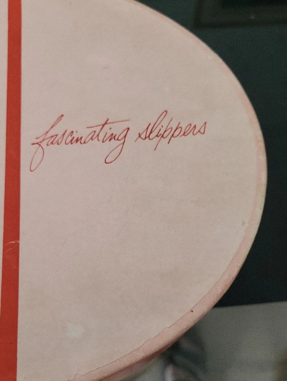 1940/50s Mandel's Of California Fascinating Slippers Pink & Coral Hat Box